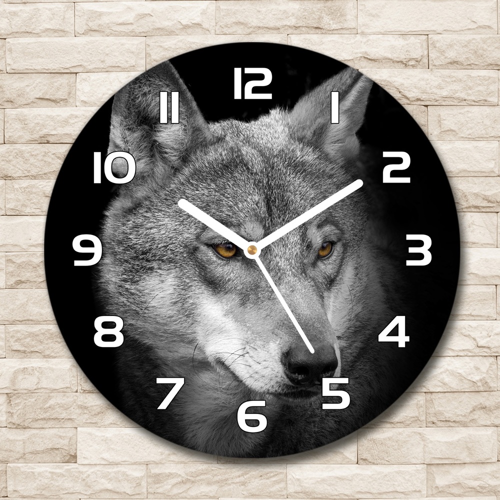 Horloge ronde murale Loup