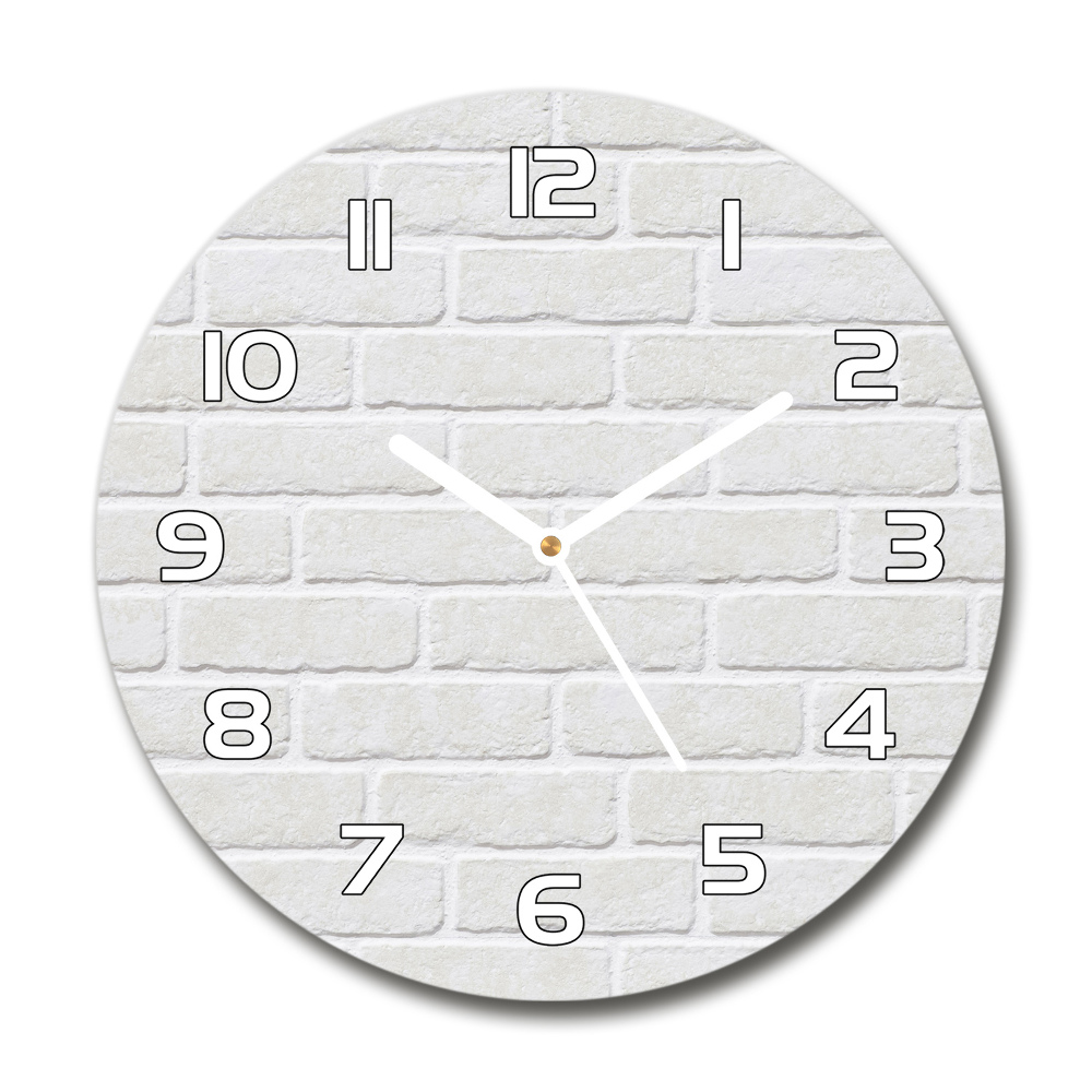 Horloge ronde Mur de briques blanc