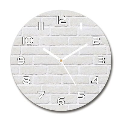 Horloge ronde Mur de briques blanc