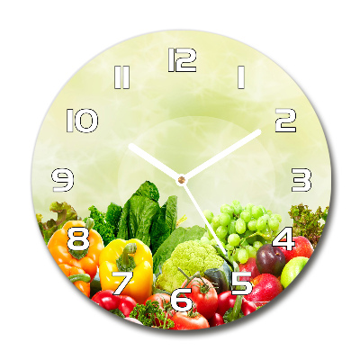 Horloge ronde murale Légumes