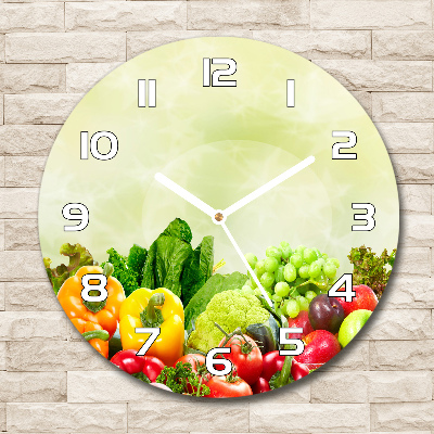 Horloge ronde murale Légumes