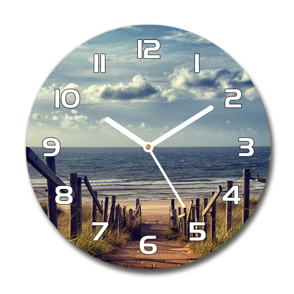 Horloge ronde murale Chemin vers la plage