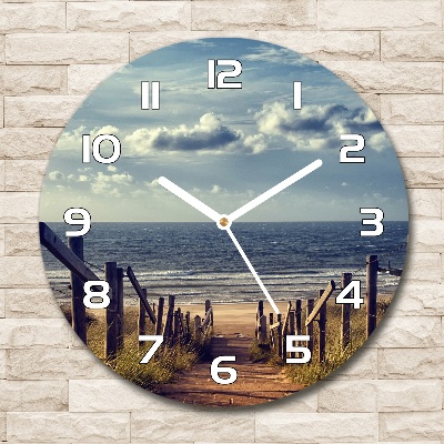 Horloge ronde murale Chemin vers la plage