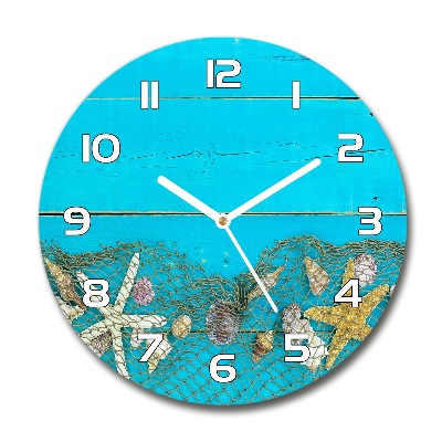 Horloge ronde Étoile de mer et coquillages