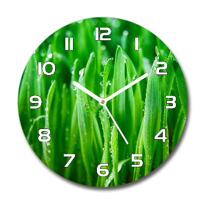 Horloge ronde en verre Herbe