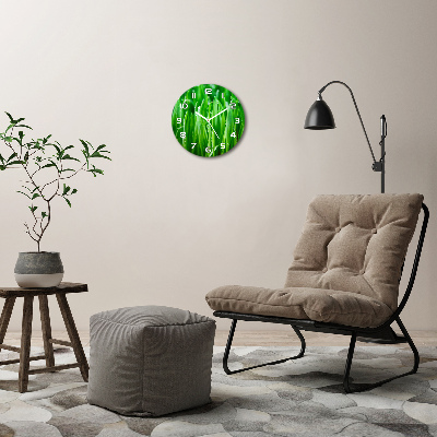 Horloge ronde en verre Herbe