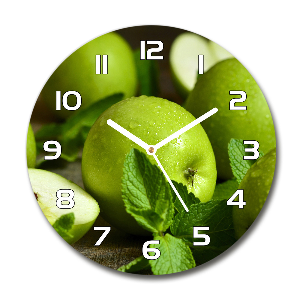 Horloge ronde Pommes vertes