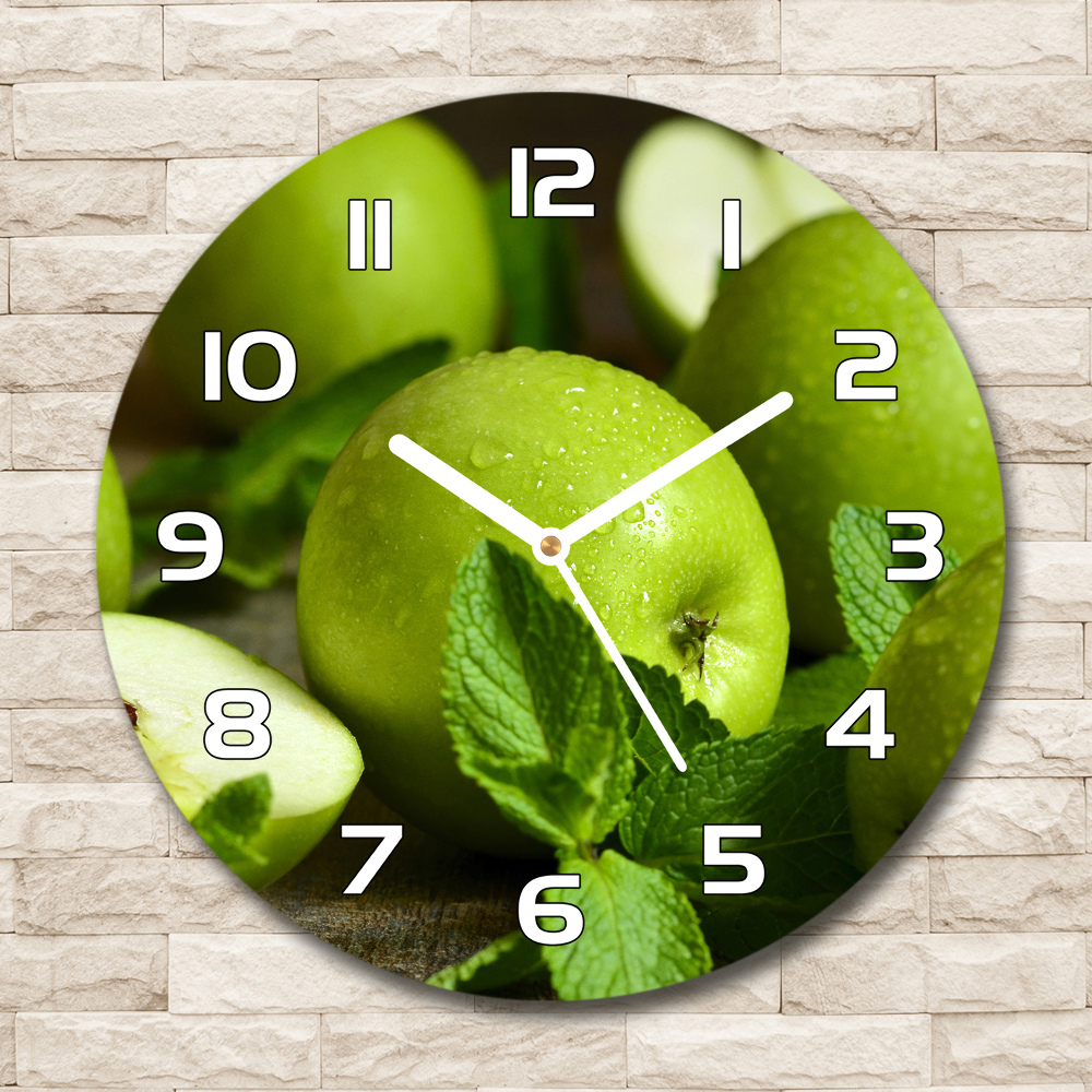 Horloge ronde Pommes vertes