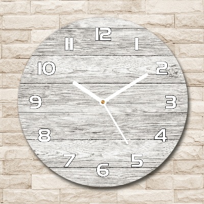 Pendule murale ronde Fond gris en bois