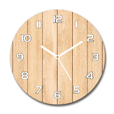 Horloge ronde Fond en bois planches de couleur claire