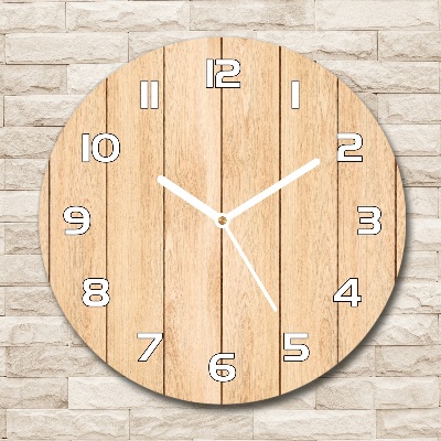 Horloge ronde Fond en bois planches de couleur claire