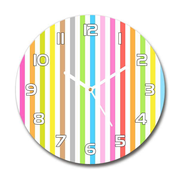 Horloge ronde murale Rayures colorées