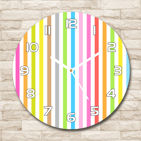 Horloge ronde murale Rayures colorées