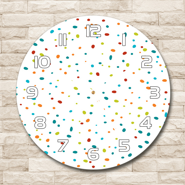Pendule murale ronde Points colorés