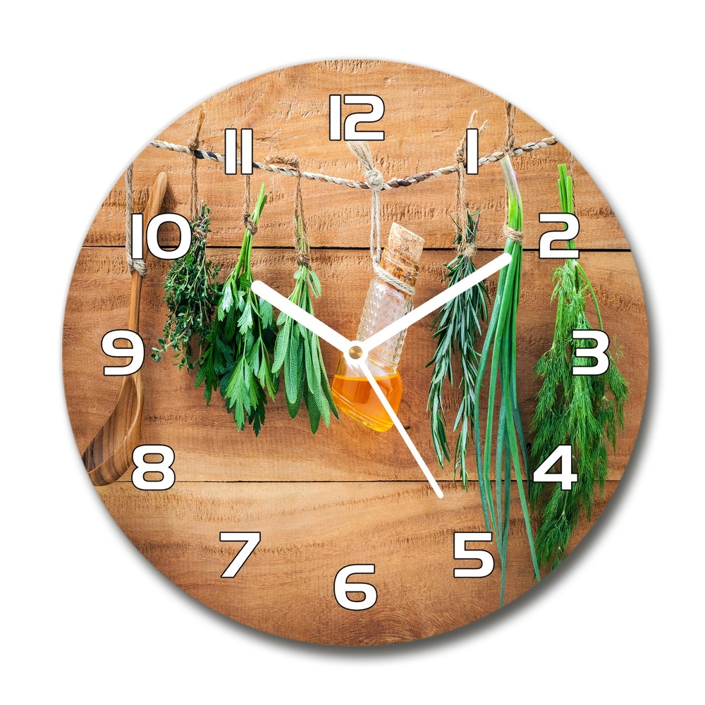 Pendule murale ronde Herbes sur un fil