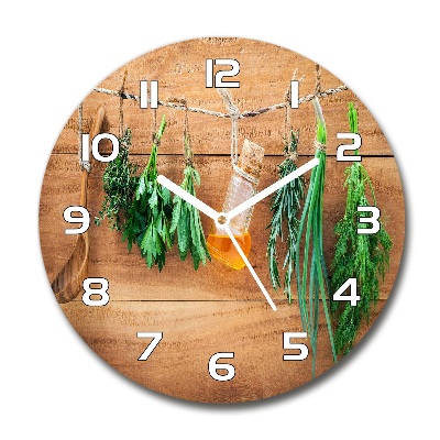 Pendule murale ronde Herbes sur un fil