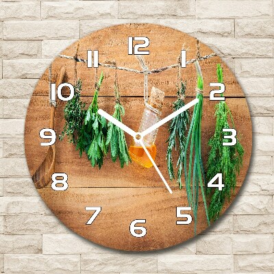 Pendule murale ronde Herbes sur un fil