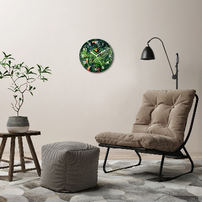 Pendule murale ronde Jungle exotique