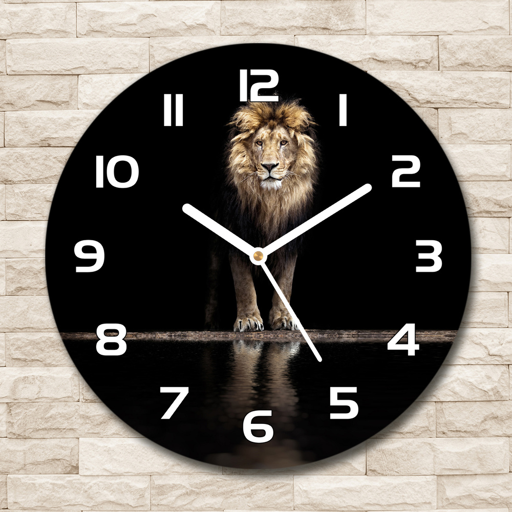 Horloge ronde murale Portrait d'un lion