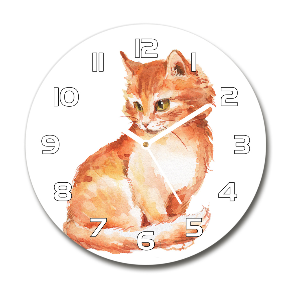 Horloge ronde murale Chat roux