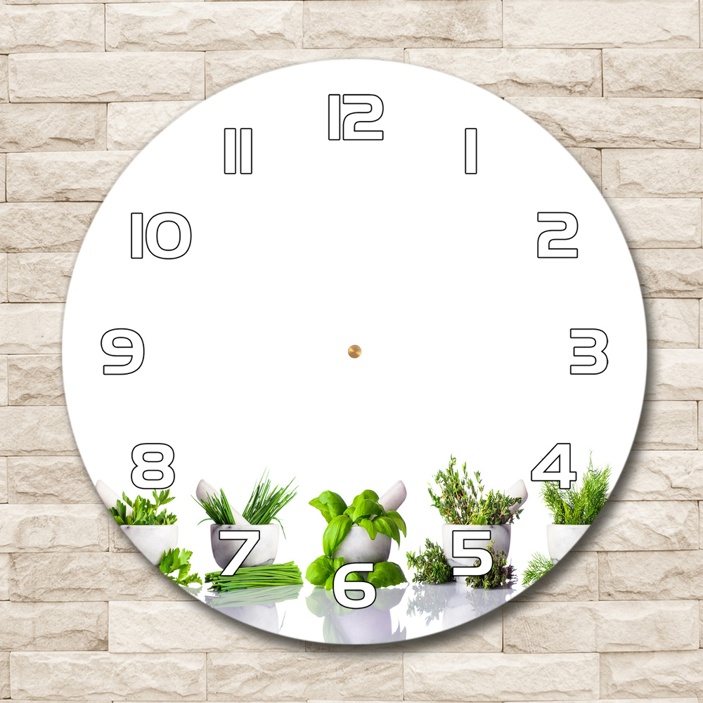 Horloge ronde murale Herbes