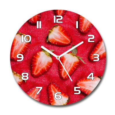 Pendule murale ronde Fraises coupées en morceaux