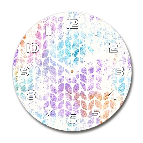 Pendule murale ronde Feuilles colorées