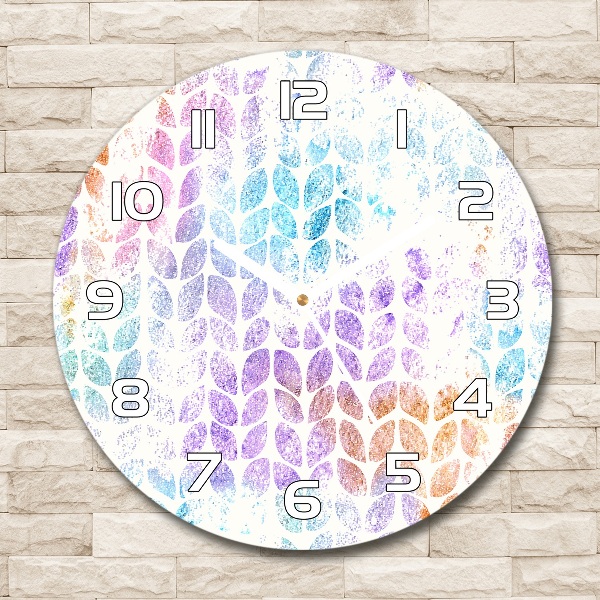 Pendule murale ronde Feuilles colorées
