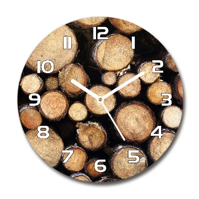 Horloge ronde Bûches de bois