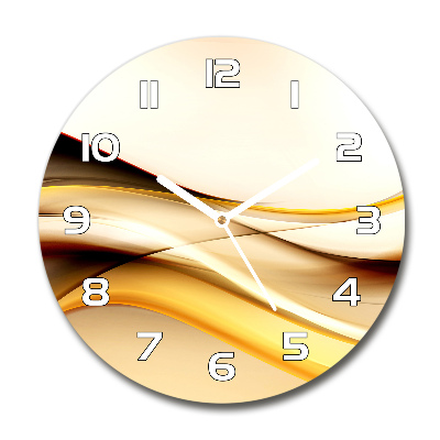 Horloge ronde Vagues abstraites en or