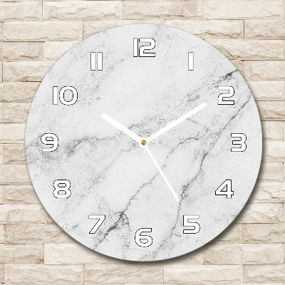 Horloge ronde murale Marbre blanc