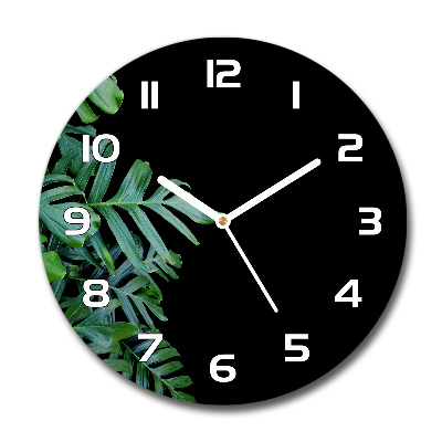 Horloge ronde murale Monstera