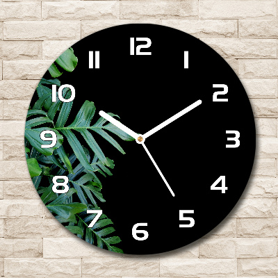 Horloge ronde murale Monstera