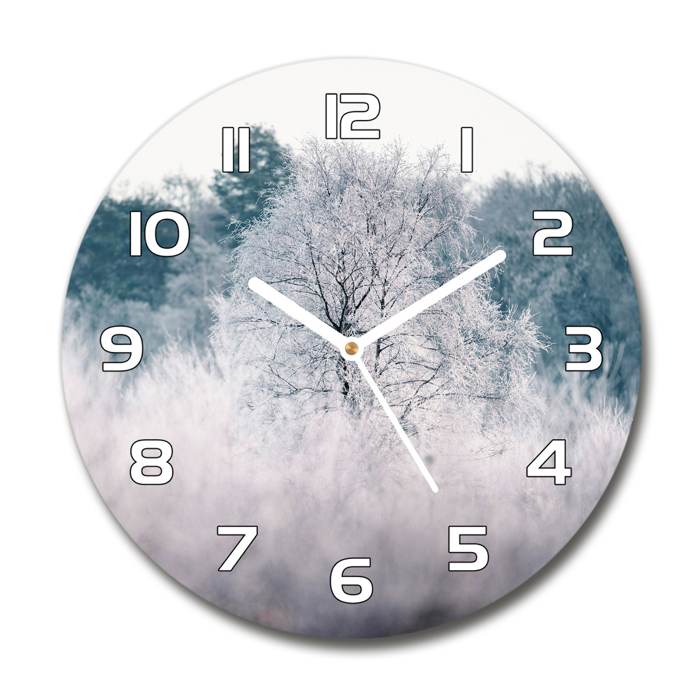 Horloge ronde murale Arbres en hiver