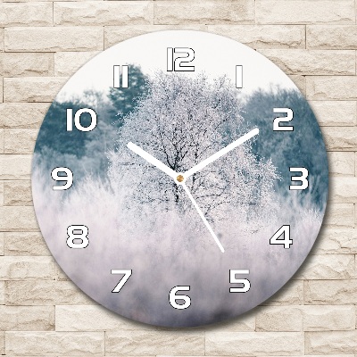 Horloge ronde murale Arbres en hiver