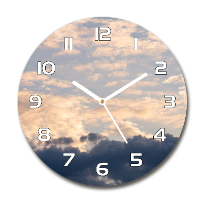 Horloge ronde murale Nuages roses