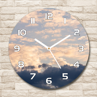 Horloge ronde murale Nuages roses