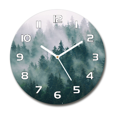 Horloge ronde murale Brouillard sur la forêt