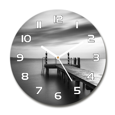 Horloge ronde murale Jetée sur le lac