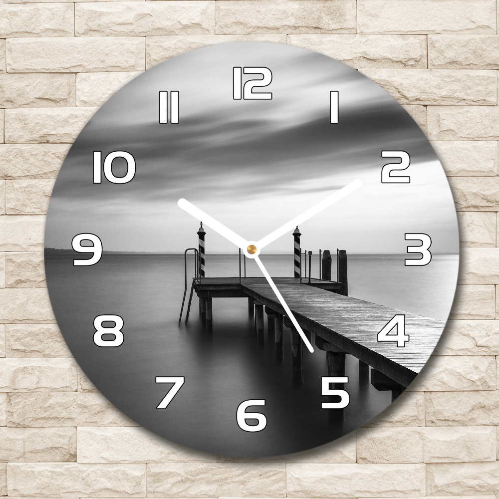 Horloge ronde murale Jetée sur le lac