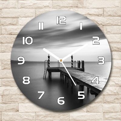 Horloge ronde murale Jetée sur le lac