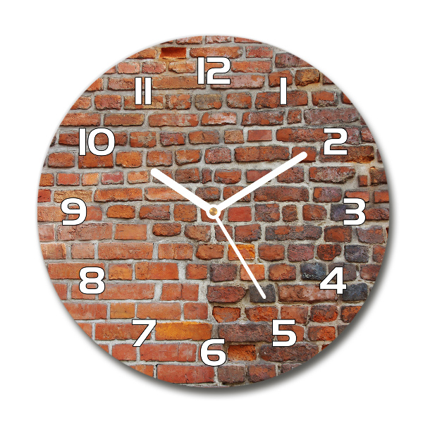 Pendule murale ronde Mur de briques colorées
