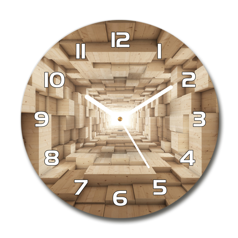 Pendule murale ronde Tunnel en bois