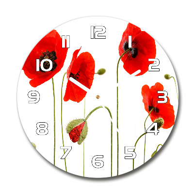 Horloge ronde murale Coquelicots