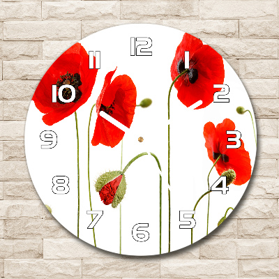 Horloge ronde murale Coquelicots