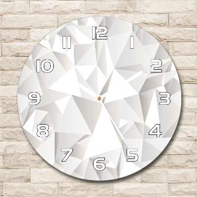 Horloge en verre ronde Fond 3D blanc abstrait