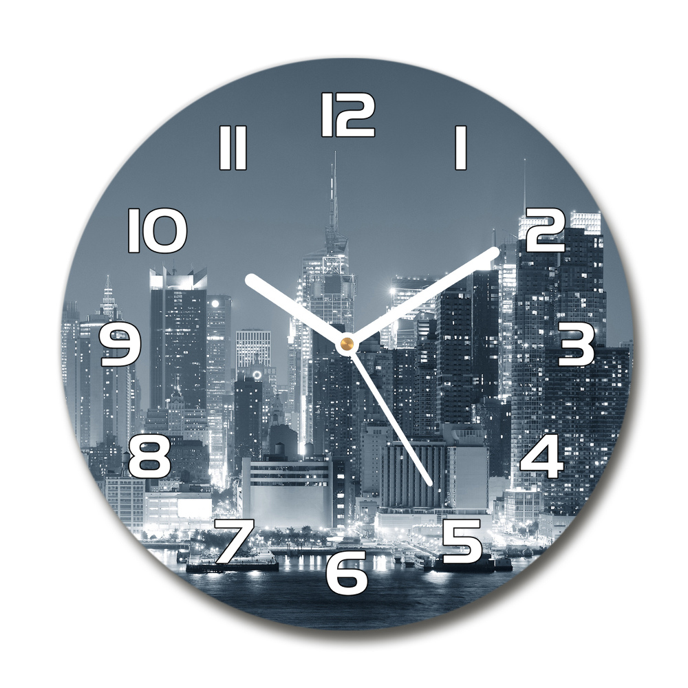 Horloge ronde en verre Manhattan New York