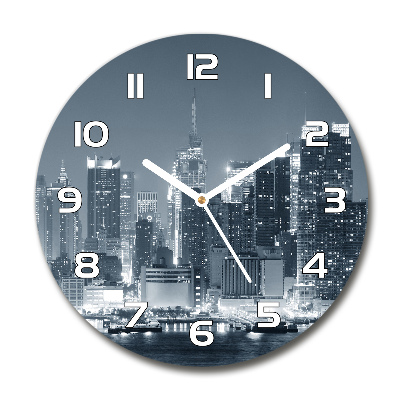 Horloge ronde en verre Manhattan New York