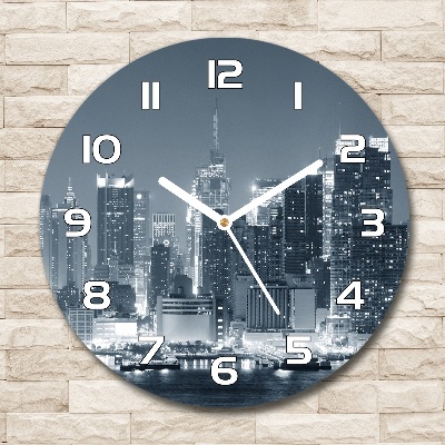 Horloge ronde en verre Manhattan New York