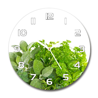 Horloge ronde murale Herbes aromatiques